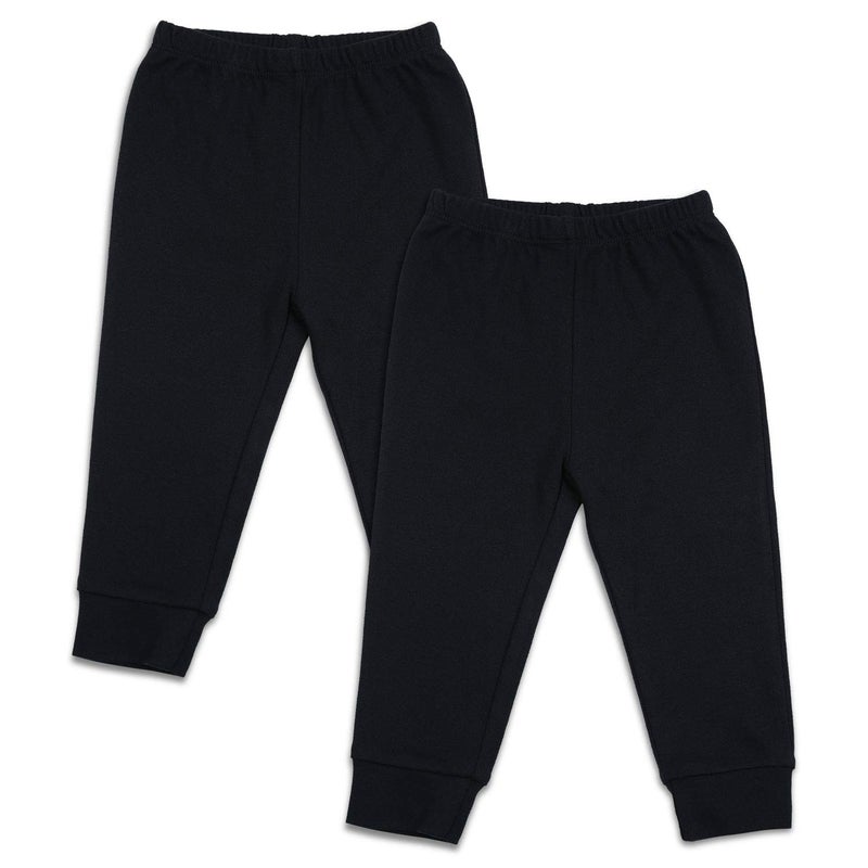 SOBOWO 24 Month Boy Pants Pack Black Baby Boy Pants Toddler Boy Cotton Crawling Bottoms for Newborn Boys Girls Pack of 2 (18-24 Months, Black/Black) - Image 1